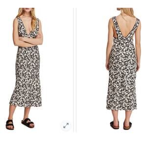 Free People Black & White Floral Midi Dress